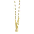 0.06CT 14K Y/G DIAMOND RIBBED BUTTERFLY NECKLACE