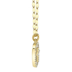 0.11CT DIAMOND & 0.95CT MOTHER OF PEARL 14K Y/G OVAL CROSS SPARKLE CHAIN NECKLACE