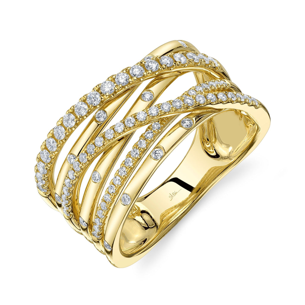 0.48CT 14K Y/G DIAMOND BRIDGE RING