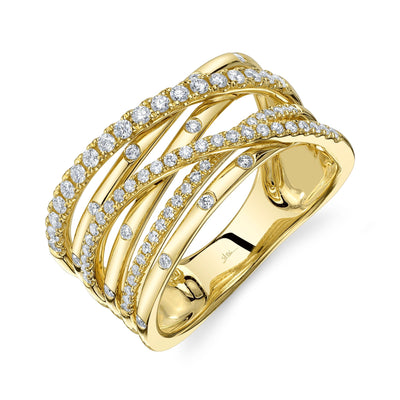 0.48CT 14K Y/G DIAMOND BRIDGE RING