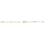 14K Y/G CULTURED PEARL SPARKLE CHAIN BRACELET