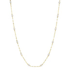 14K Y/G CULTURED PEARL SPARKLE CHAIN NECKLACE