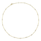 14K Y/G CULTURED PEARL SPARKLE CHAIN NECKLACE