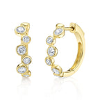 0.84CT 14K Y/G DIAMOND BEZEL HOOP EARRING