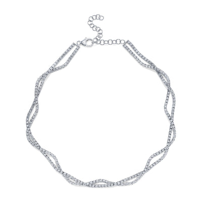 2.53CT 14K W/G DIAMOND TWISTED DOUBLE STRAND NECKLACE