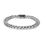 UB0052 - Links Gunmetal Rhodium Finish Sterling Silver Bracelet