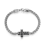 UB0053 - Links Gunmetal Rhodium Finish Sterling Silver Bracelet