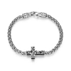 UB0054 - Links Gunmetal Rhodium Finish Sterling Silver Bracelet
