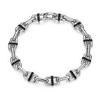 UB0056 - Links Gunmetal Rhodium Finish Sterling Silver Bracelet