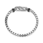 UB0057 - Links Gunmetal Rhodium Finish Sterling Silver Bracelet