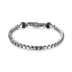 UB0057 - Links Gunmetal Rhodium Finish Sterling Silver Bracelet