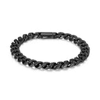 UB0058 - Links Genuine Black Sapphire Gunmetal - Plated Sterling Silver Bracelet