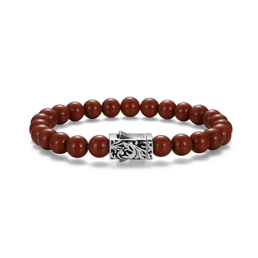 UB0070 - Crimson Rhodium Finish Steel & Sterling Silver Bracelet