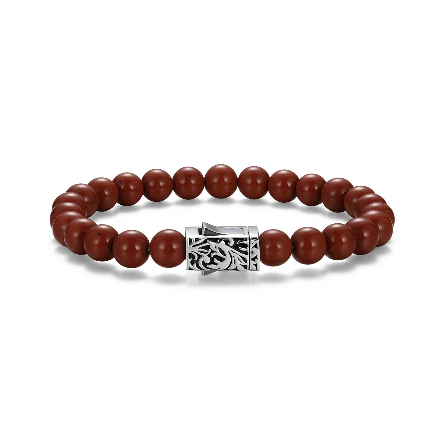 UB0070 - Crimson Rhodium Finish Steel & Sterling Silver Bracelet