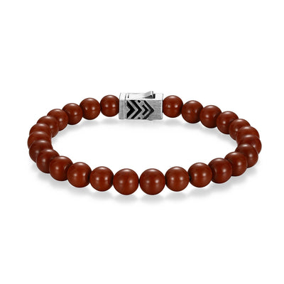 UB0072 - Crimson Rhodium Finish Steel & Sterling Silver Bracelet