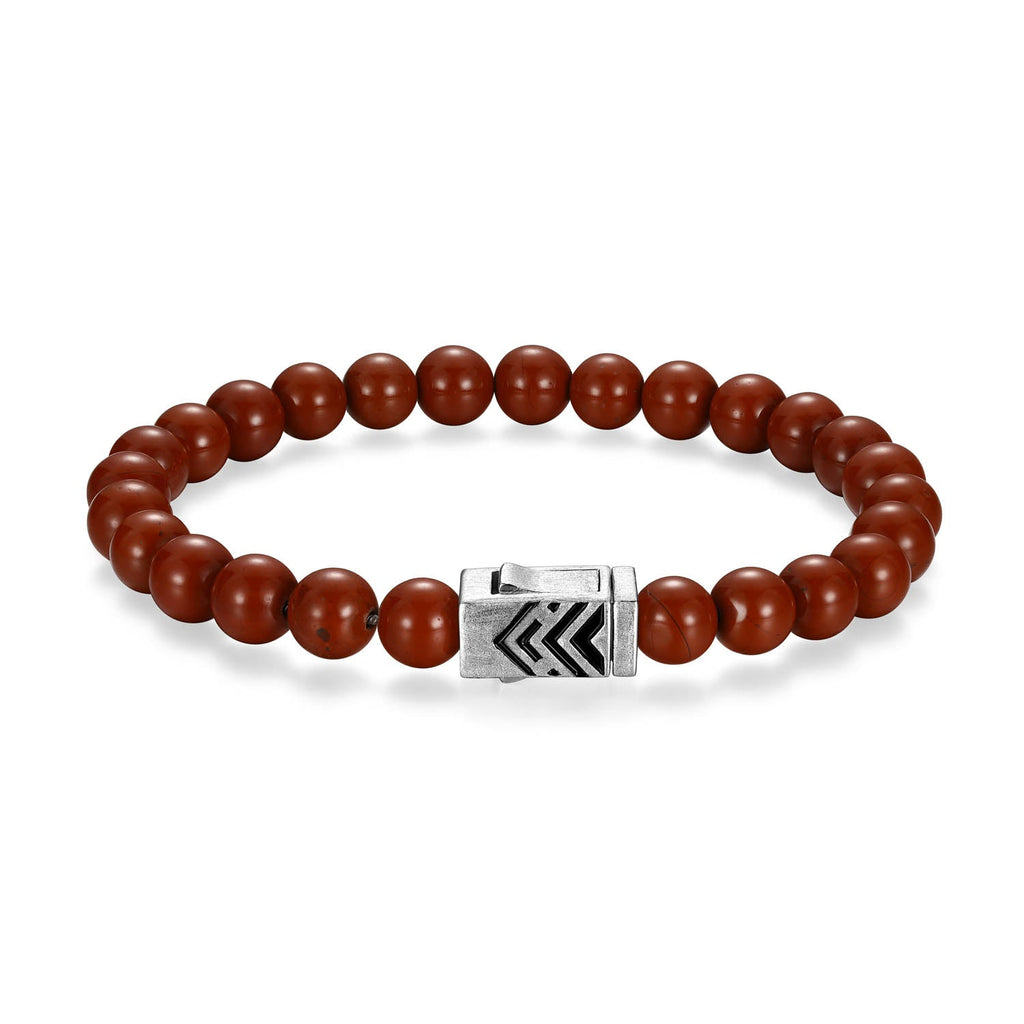 UB0072 - Crimson Rhodium Finish Steel & Sterling Silver Bracelet