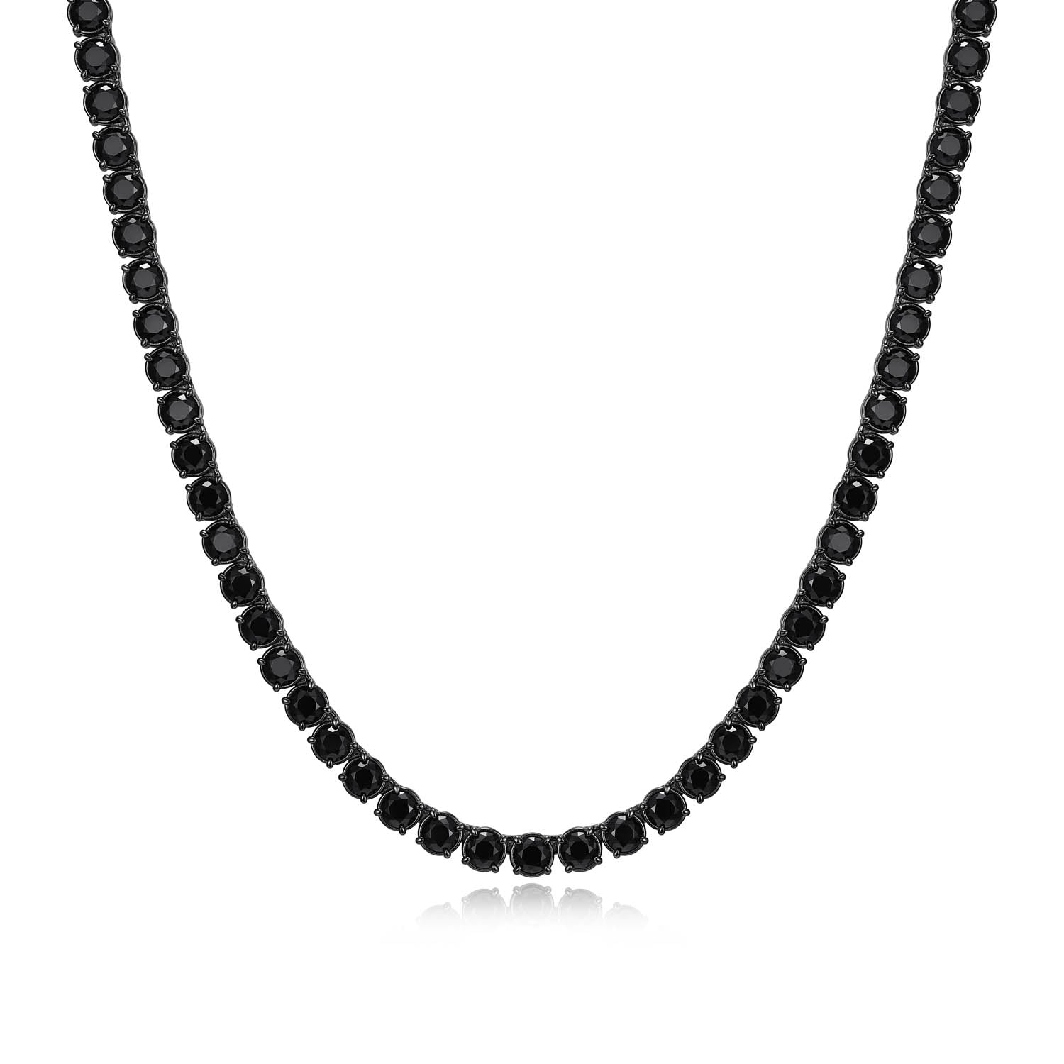 UN0050 - Basic Black Spinel Tennis Necklace