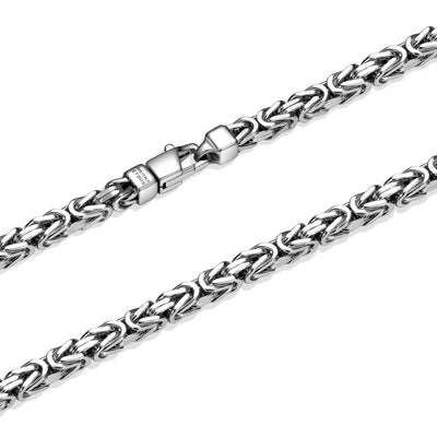 UN0004L - Italian  Chain Necklace Rhodium - Plated Sterling Silver  -  24"