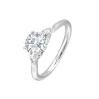 14Kt White Semi Mount 3/8Ctw For 1 1/2Ctw Round Center