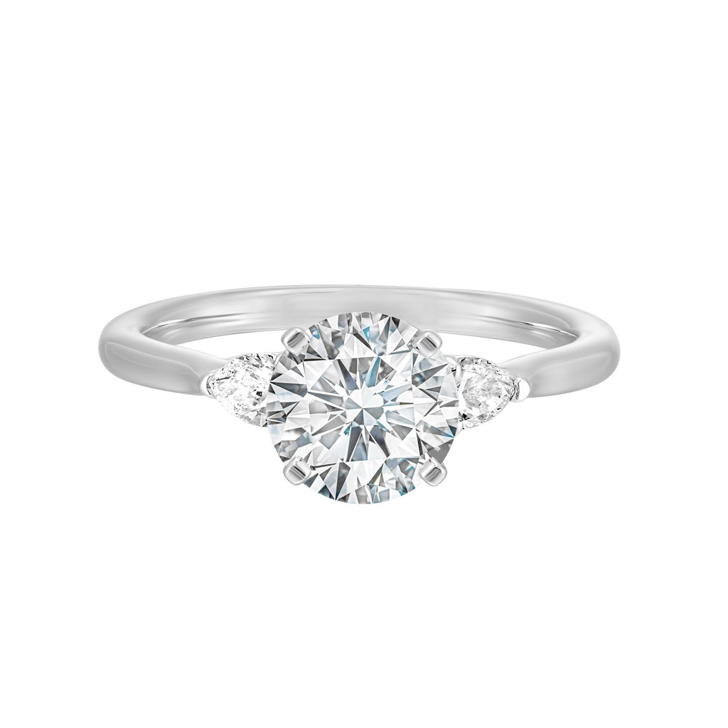 14Kt White Semi Mount 3/8Ctw For 1 1/2Ctw Round Center
