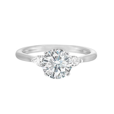 14Kt White Semi Mount 3/8Ctw For 1 1/2Ctw Round Center