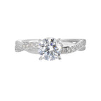 14Kt White Semi Mount 1/5Ctw For 1 1/2Ctw Round Center