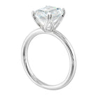 14Kt White Semi Mount For 2Ctw Emerald Cut Center