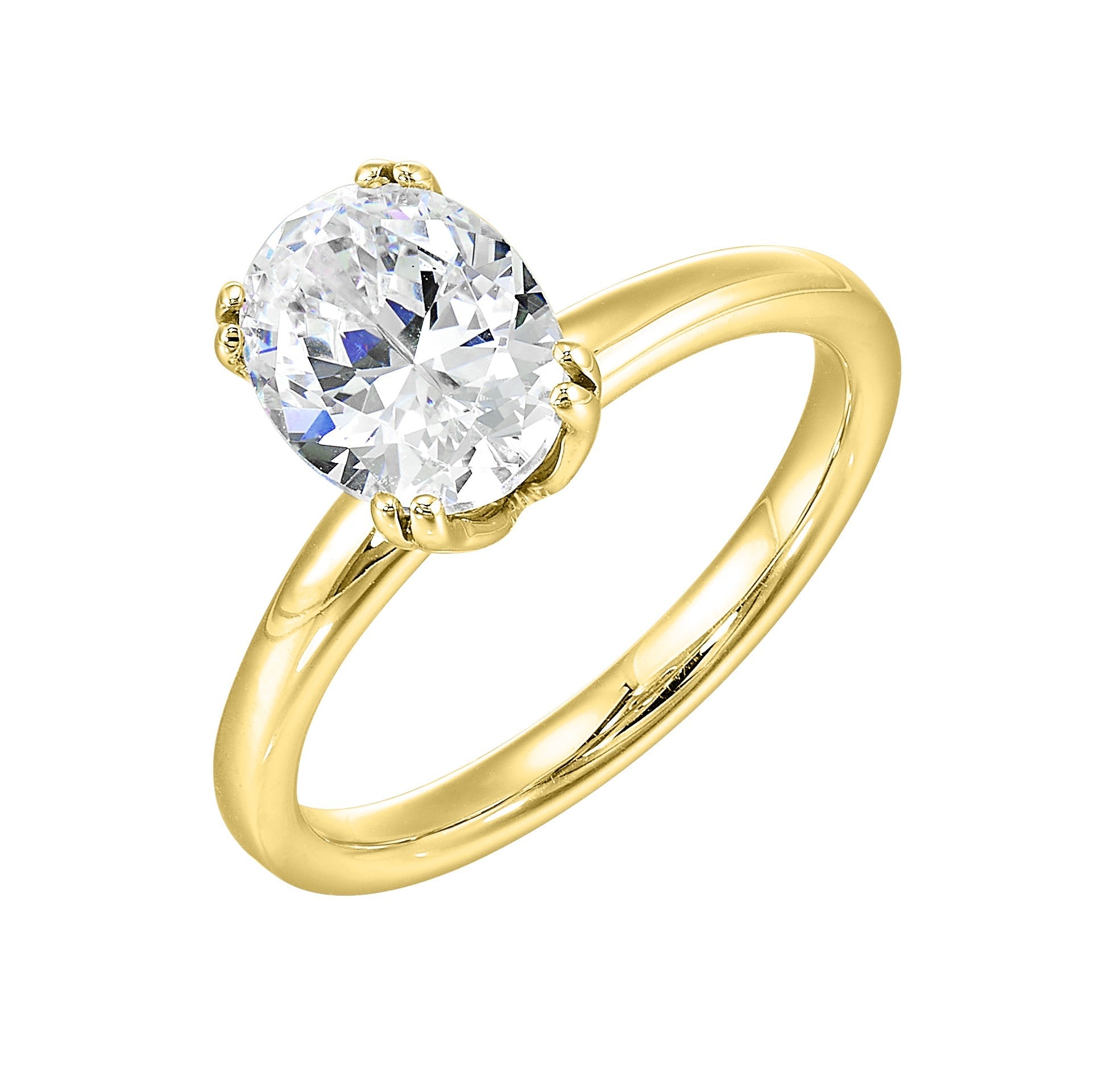 14Kt Yellow Semi Mount For 2Ctw Oval Center