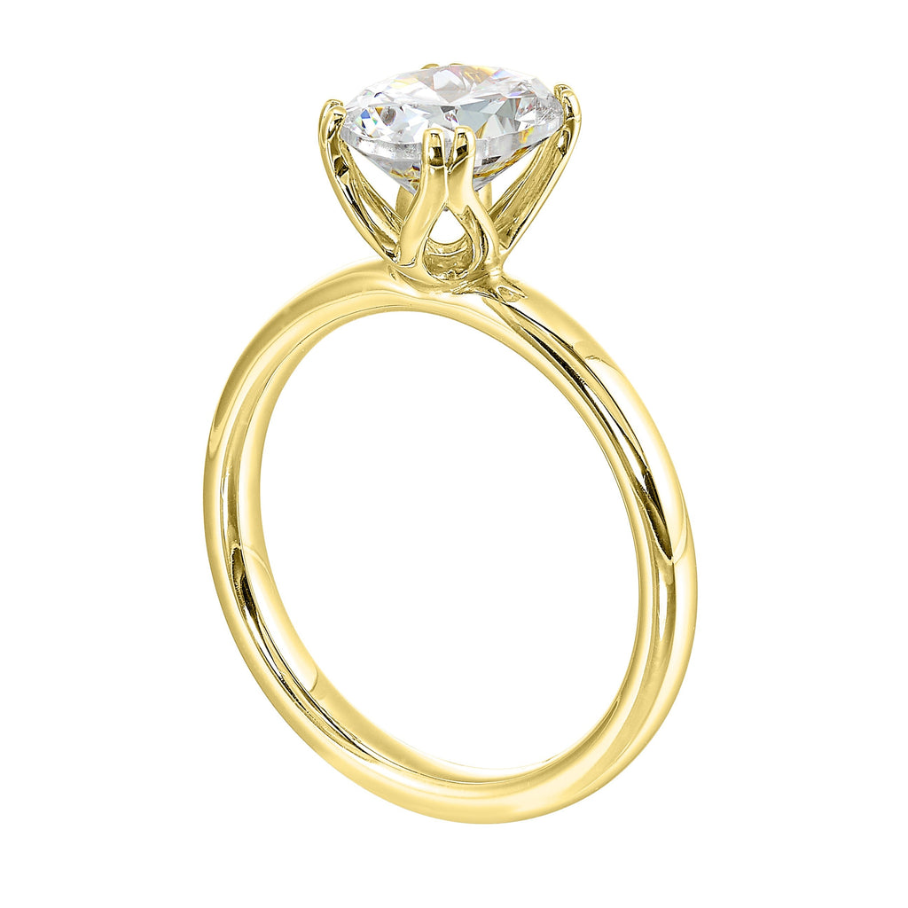 14Kt Yellow Semi Mount For 2Ctw Oval Center