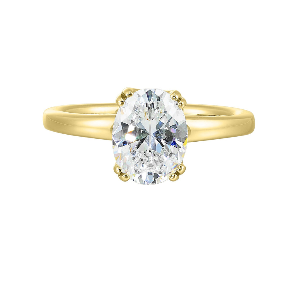 14Kt Yellow Semi Mount For 2Ctw Oval Center