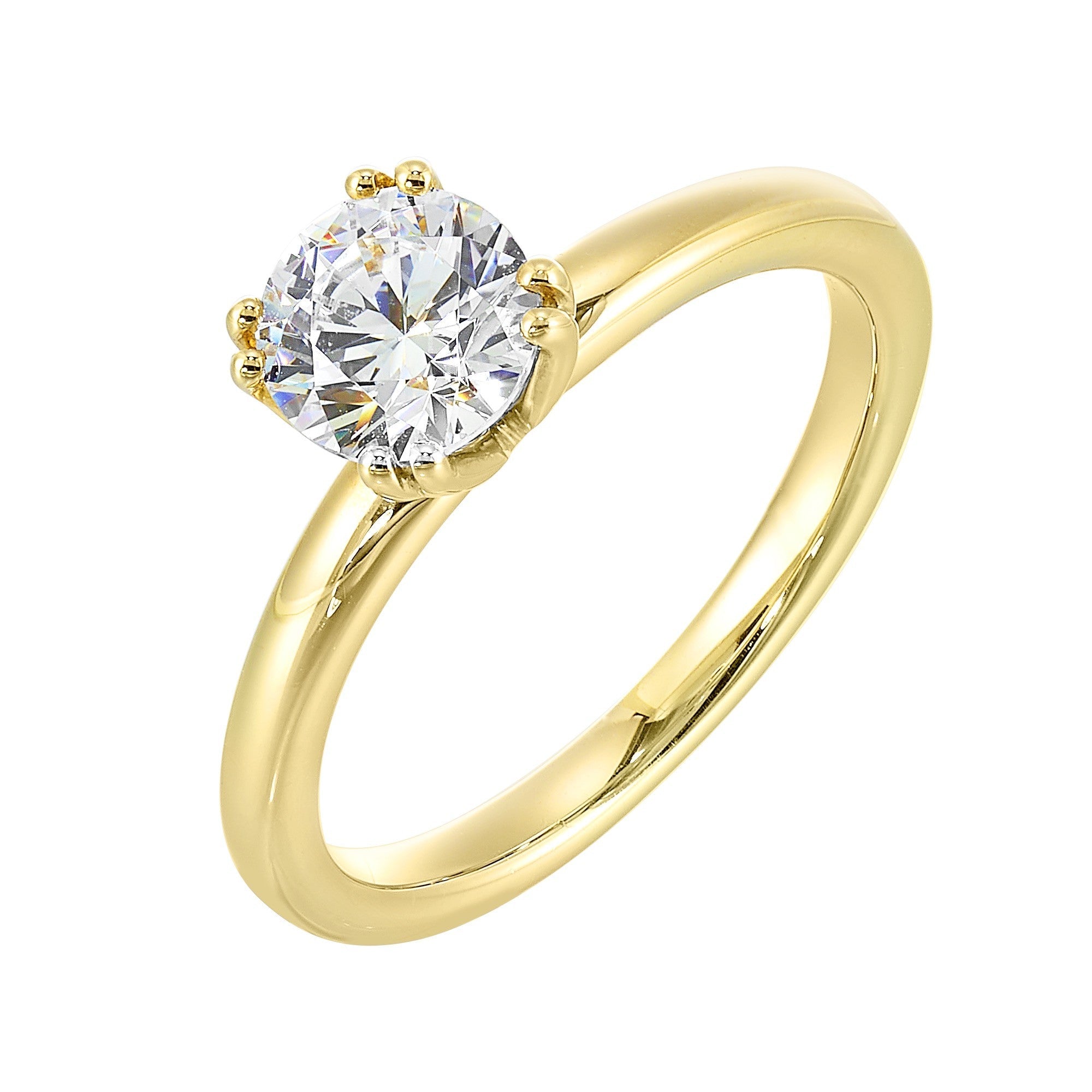14Kt Yellow Semi Mount For 2Ct Round Center