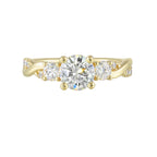 14Kt Yellow Semi Mount 1/2Ctw For 1 1/2Ctw Round Center