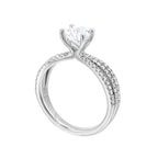 14Kt White Semi Mount 1/3Ctw For 1Ctw Round Center