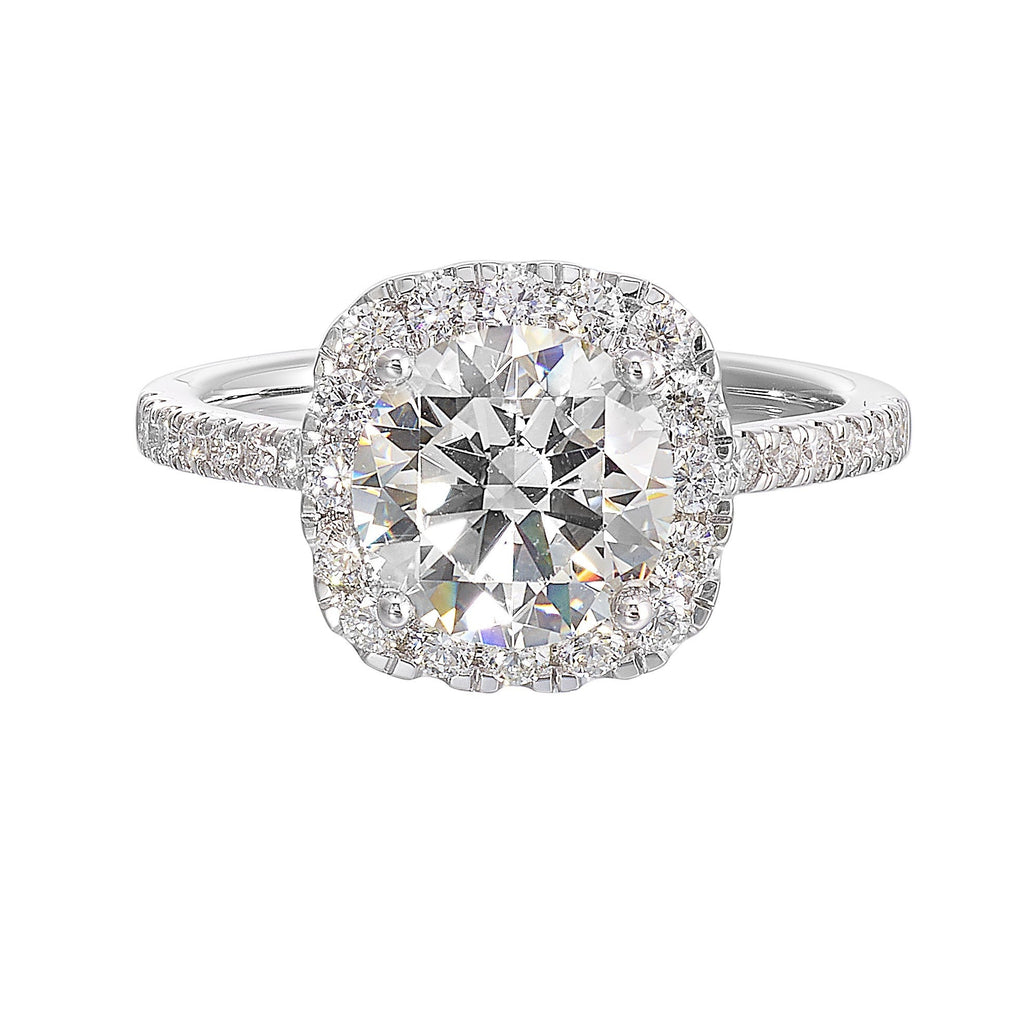 14Kt White Semi Mount 1/2Ctw For 1 1/2Ctw Round Center