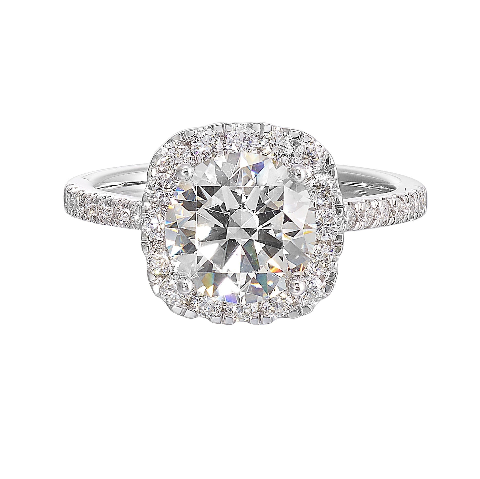 14Kt White Semi Mount 1/2Ctw For 1 1/2Ctw Round Center