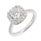 14Kt White Semi Mount 1/2Ctw For 1Ctw Round Center