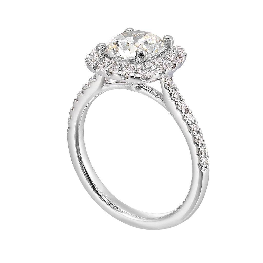 14Kt White Semi Mount 1/2Ctw For 1Ctw Round Center