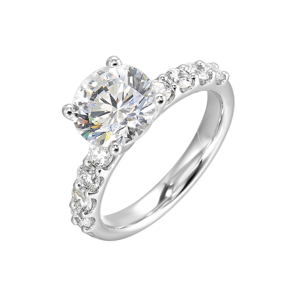 14Kt White Semi Mount 5/8Ctw For 2Ctw Round Center
