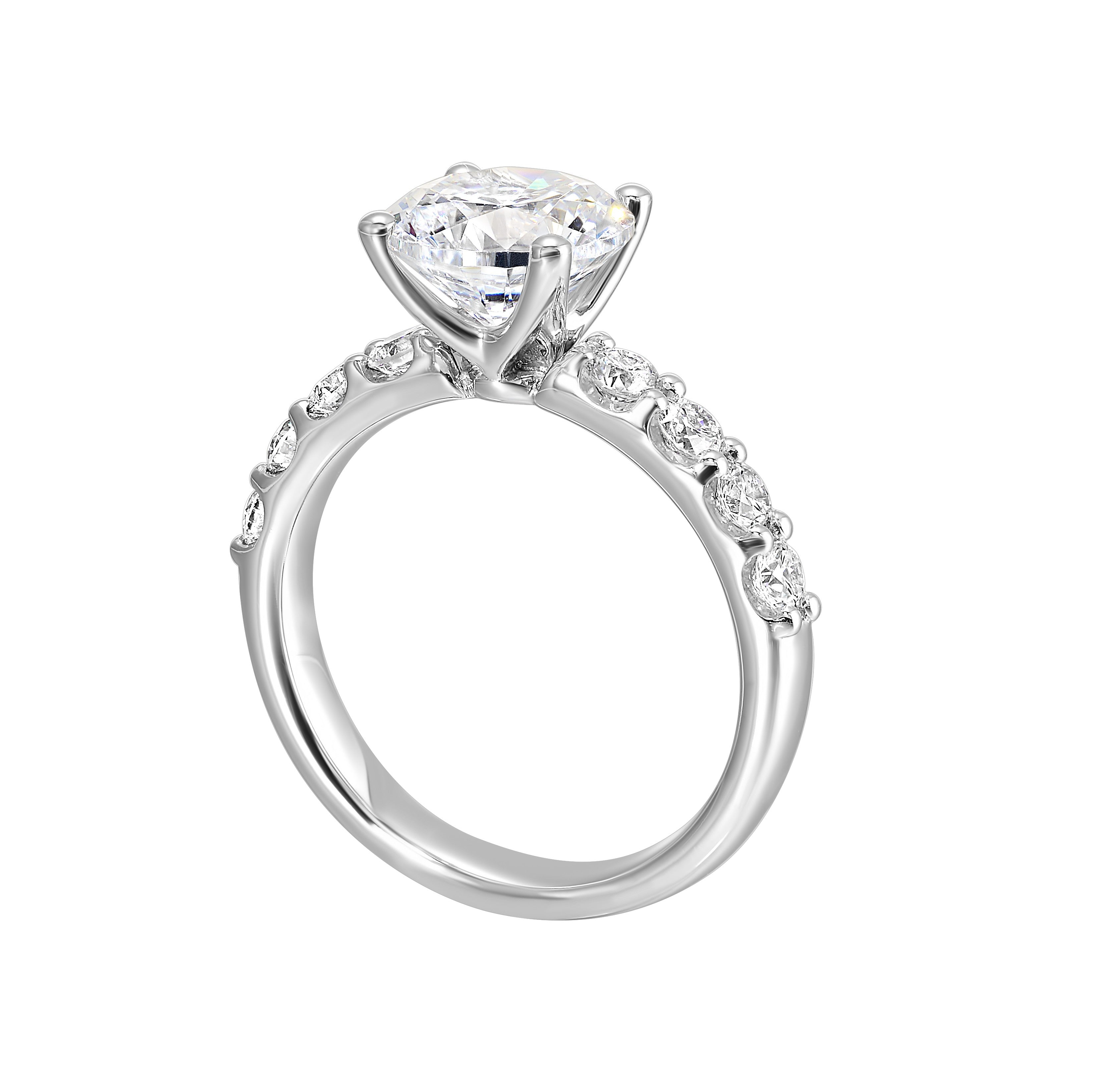 14Kt White Semi Mount 5/8Ctw For 2Ctw Round Center