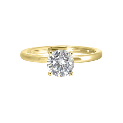 14Kt Yellow Semi Mount 1/10Ctw For 1 1/2Ct Round Center