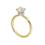 14Kt Yellow Semi Mount 1/10Ctw For 1 1/2Ct Round Center