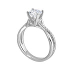 14Kt White Semi Mount 1/7Ctw For 2Ctw Round Center