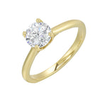 Delicate solitaire ring features a thin metal band that showcases a beaded milgrain in center with added glitters of diamonds in front.