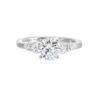 14Kt White Semi Mount 3/8Ctw For 1 1/2Ct Round Center