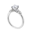 14Kt White Semi Mount 3/8Ctw For 1 1/2Ct Round Center