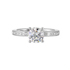 14Kt White Semi Mount 1/5Ctw For 1Ctw Round Center