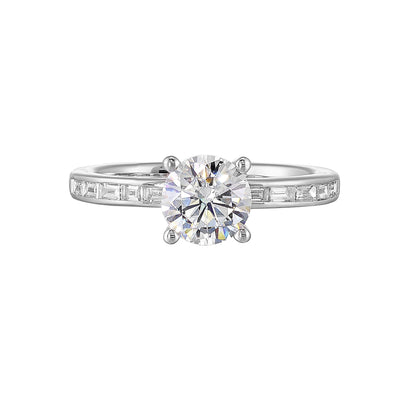 14Kt White Semi Mount 1/5Ctw For 1Ctw Round Center