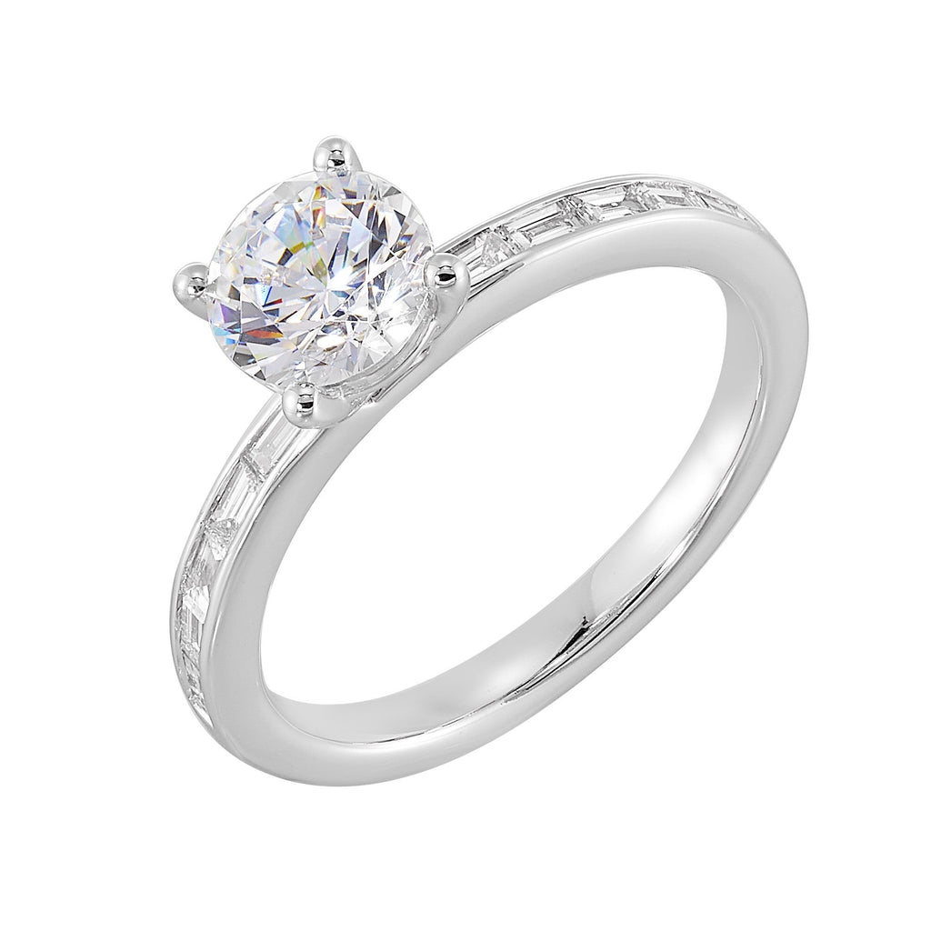 14Kt White Semi Mount 1/5Ctw For 1Ctw Round Center