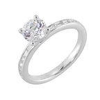 14Kt White Semi Mount 1/5Ctw For 1Ctw Round Center