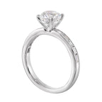 14Kt White Semi Mount 1/5Ctw For 1Ctw Round Center